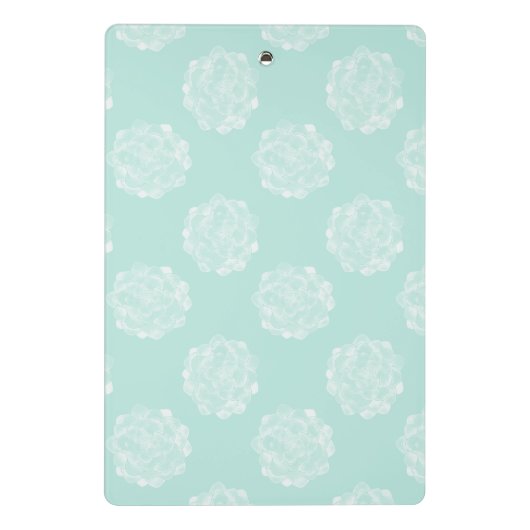 Monogrammm | Glück der Pflanze | Pastel Succulent Mini Klemmbrett (Rückseite)