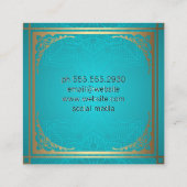 Monogrammm | Gold Decorative Grenze Quadratische Visitenkarte (Rückseite)