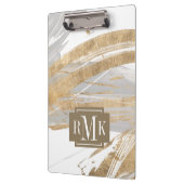 Monogrammm | Gold & Grau Klemmbrett (Links)