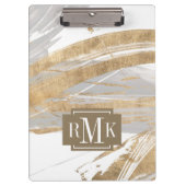 Monogrammm | Gold & Grau Klemmbrett (Vorderseite)