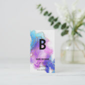 Monogrammm | Goldfolie | Wasserfarbe Visitenkarte (Stehend Vorderseite)