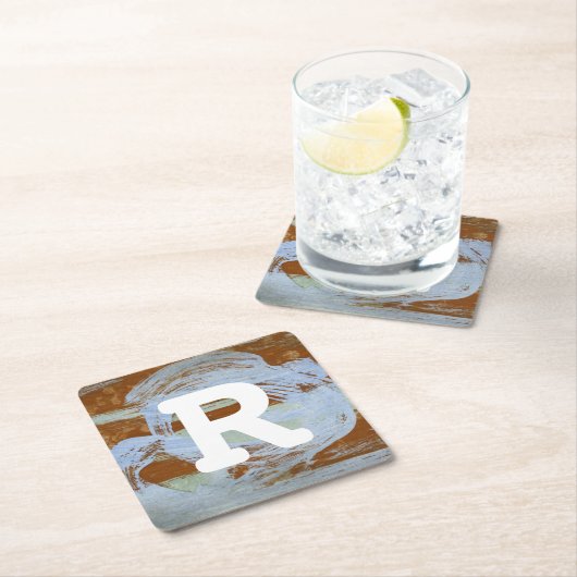 Monogrammm | Hafen Sunset Rechteckiger Pappuntersetzer (Vor Ort)