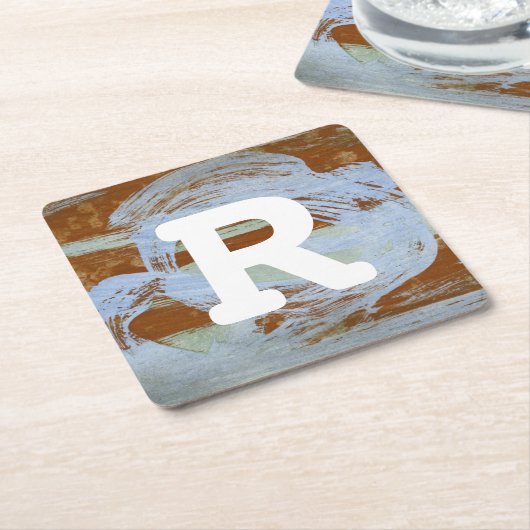 Monogrammm | Hafen Sunset Rechteckiger Pappuntersetzer (angewinkelt)