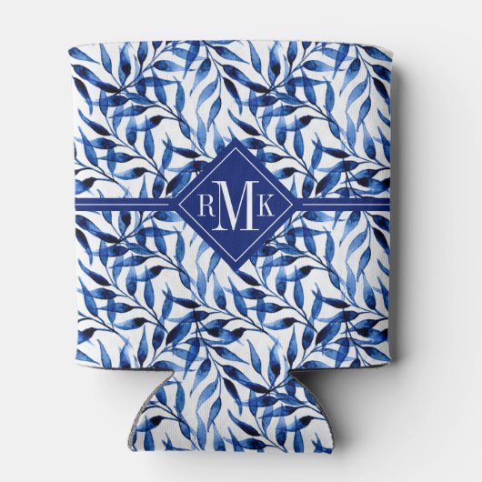 Monogrammm | Handgemalt Aquarellfarben-Farbmuster Dosenkühler (Rückseite)