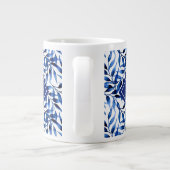 Monogrammm| Handgemälztes Aquarellfarbenmuster Jumbo-Tasse (Rückseite)