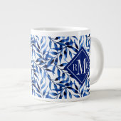 Monogrammm| Handgemälztes Aquarellfarbenmuster Jumbo-Tasse (Vorderseite Rechts)