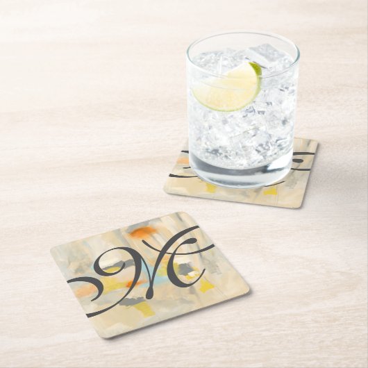 Monogrammm | Heilig II Rechteckiger Pappuntersetzer (Vor Ort)