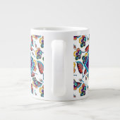 Monogrammm| Helles Hibiskus Muster Jumbo-Tasse (Rückseite)