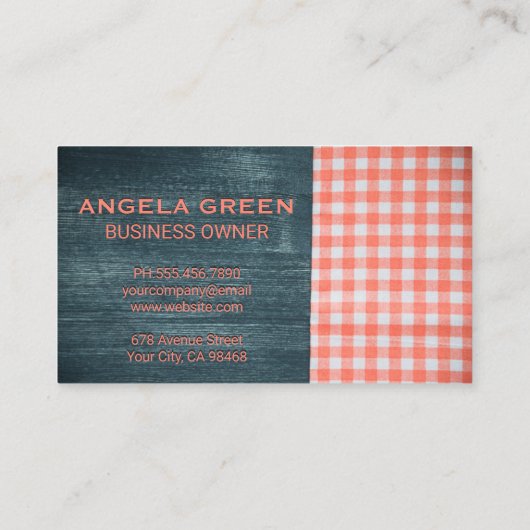 Monogrammm | Holzkörner | Tischdecken Visitenkarte (Rückseite)