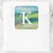 Monogrammm | Impasto Feld II Quadratischer Aufkleber (Tasche)