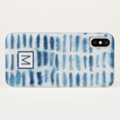 Monogrammm | Indigio Wasserfarbe Print Case-Mate iPhone Hülle (Rückseite (Horizontal))