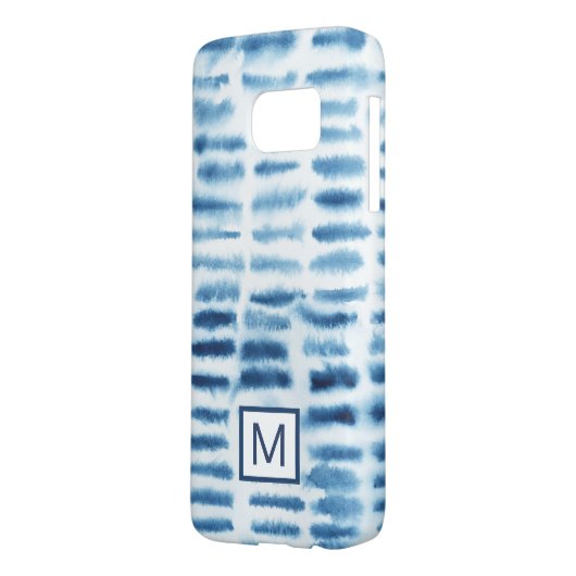 Monogrammm | Indigio Wasserfarbe Print Case-Mate Samsung Galaxy Hülle (Rückseite Links)