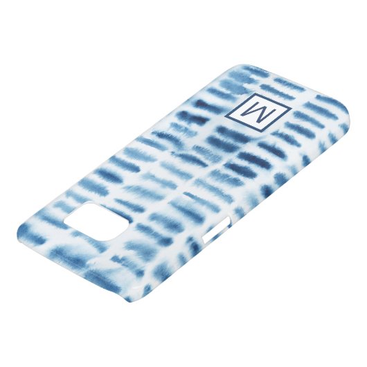 Monogrammm | Indigio Wasserfarbe Print Case-Mate Samsung Galaxy Hülle (unten)