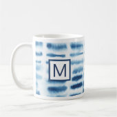 Monogrammm | Indigio Wasserfarbe Print Kaffeetasse (Links)
