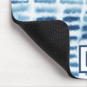 Monogrammm | Indigio Wasserfarbe Print Mousepad (Ecke)