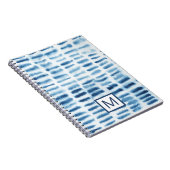 Monogrammm | Indigio Wasserfarbe Print Notizblock (Rechte Seite)