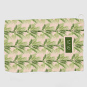 Monogrammm | Innenoase | Baumstruktur Muster Golfhandtuch (Horizontal)