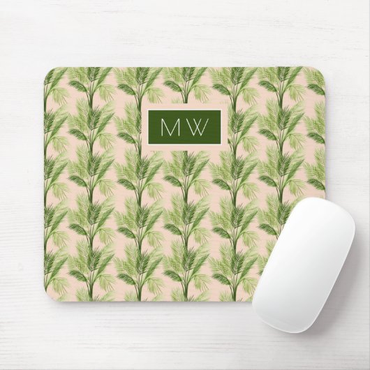 Monogrammm | Innenoase | Baumstruktur Muster Mousepad (Mit Mouse)