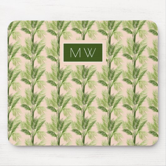 Monogrammm | Innenoase | Baumstruktur Muster Mousepad (Vorne)