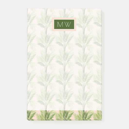 Monogrammm | Innenoase | Baumstruktur Muster Post-it Klebezettel (Vorderseite)