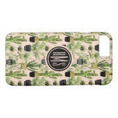 Monogrammm | Innenoase | Pflanze Lineup Muster Case-Mate iPhone Hülle (Rückseite (Horizontal))