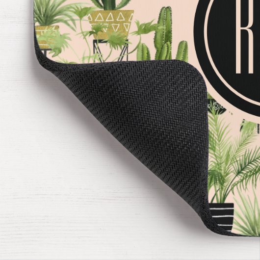 Monogrammm | Innenoase | Pflanze Lineup Muster Mousepad (Ecke)