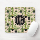 Monogrammm | Innenoase | Pflanze Lineup Muster Mousepad (Mit Mouse)