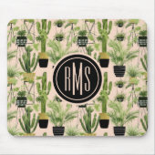 Monogrammm | Innenoase | Pflanze Lineup Muster Mousepad (Vorne)
