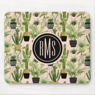 Monogrammm   Innenoase   Pflanze Lineup Muster Mousepad