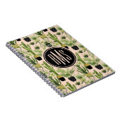 Monogrammm | Innenoase | Pflanze Lineup Muster Notizblock (Rechte Seite)