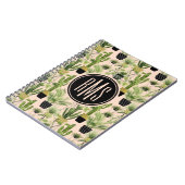 Monogrammm | Innenoase | Pflanze Lineup Muster Notizblock (Linke Seite)