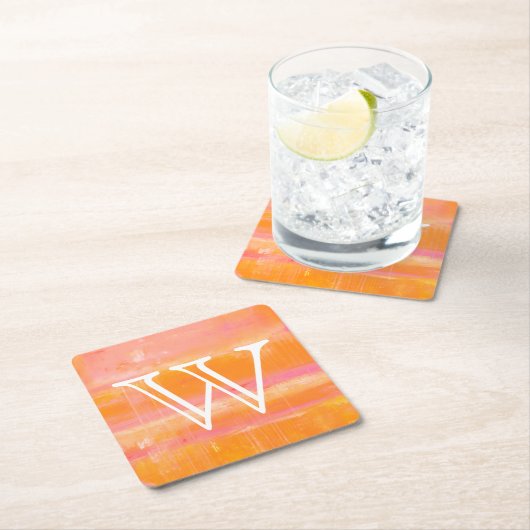 Monogrammm | Karibischer Luftraum Rechteckiger Pappuntersetzer (Vor Ort)