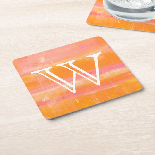 Monogrammm | Karibischer Luftraum Rechteckiger Pappuntersetzer (angewinkelt)