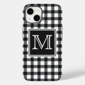 Monogrammm | Kariertes Schachbrett aus Schwarz und Case-Mate iPhone Hülle (Rückseite)