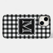 Monogrammm | Kariertes Schachbrett aus Schwarz und Case-Mate iPhone Hülle (Rückseite (Horizontal))