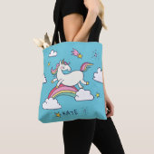 Monogrammm. Kawaii Niedlich Doodle Rainbow Unicorn Tasche (Von Nahem)