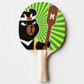 Monogrammm. Kawaii Niedlich Ninja Bear für Nerd Ge Tischtennis Schläger (Rückseite)