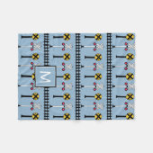 Monogrammm | Kinder Zugsignale Fleecedecke (Vorderseite (Horizontal))