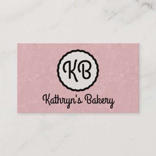 Monogrammm | Kutesy (rosa) Visitenkarte (Vorderseite)