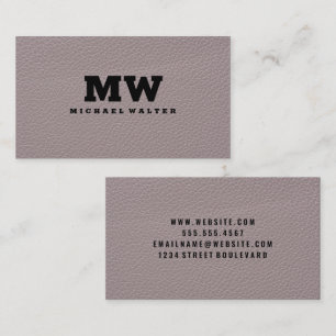 Monogrammm   Ledertextur Visitenkarte