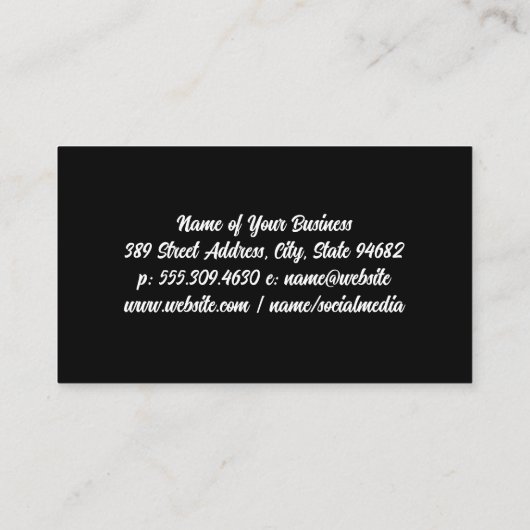 Monogrammm | Ledertextur Visitenkarte (Rückseite)