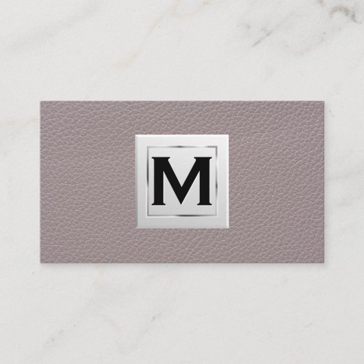 Monogrammm | Ledertextur Visitenkarte (Vorderseite)