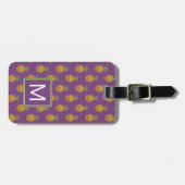 Monogrammm | Lila Ananas Gepäckanhänger (Vorderseite horizontal)