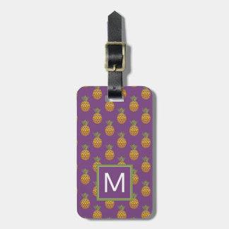 Monogrammm | Lila Ananas Gepäckanhänger