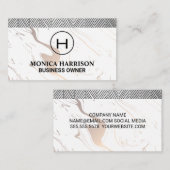 Monogrammm | Marmor Visitenkarte (Vorne/Hinten)
