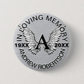 Monogrammm | Memorial | Angel Wings Button (Vorderseite)