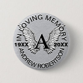Monogrammm | Memorial | Angel Wings Button