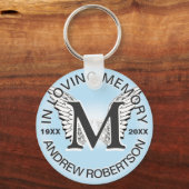 Monogrammm | Memorial | Angel Wings Schlüsselanhänger (Vorderseite)