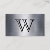 Monogrammm | Metallisch | Lederstich Visitenkarte (Vorderseite)