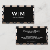 Monogrammm | Metallische geometrische Muster - Gre Visitenkarte (Vorne/Hinten)